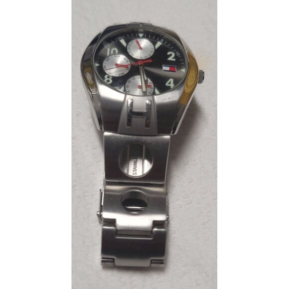 Tommy Hilfiger Mens Stainless Steel Watch F90181 Dial Multifunction Glow Hands - Picture 8 of 14